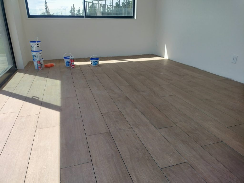wood looking floor tiling in christchurch